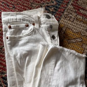 Levi's Wedgie Straight White Jeans Ankle Cut